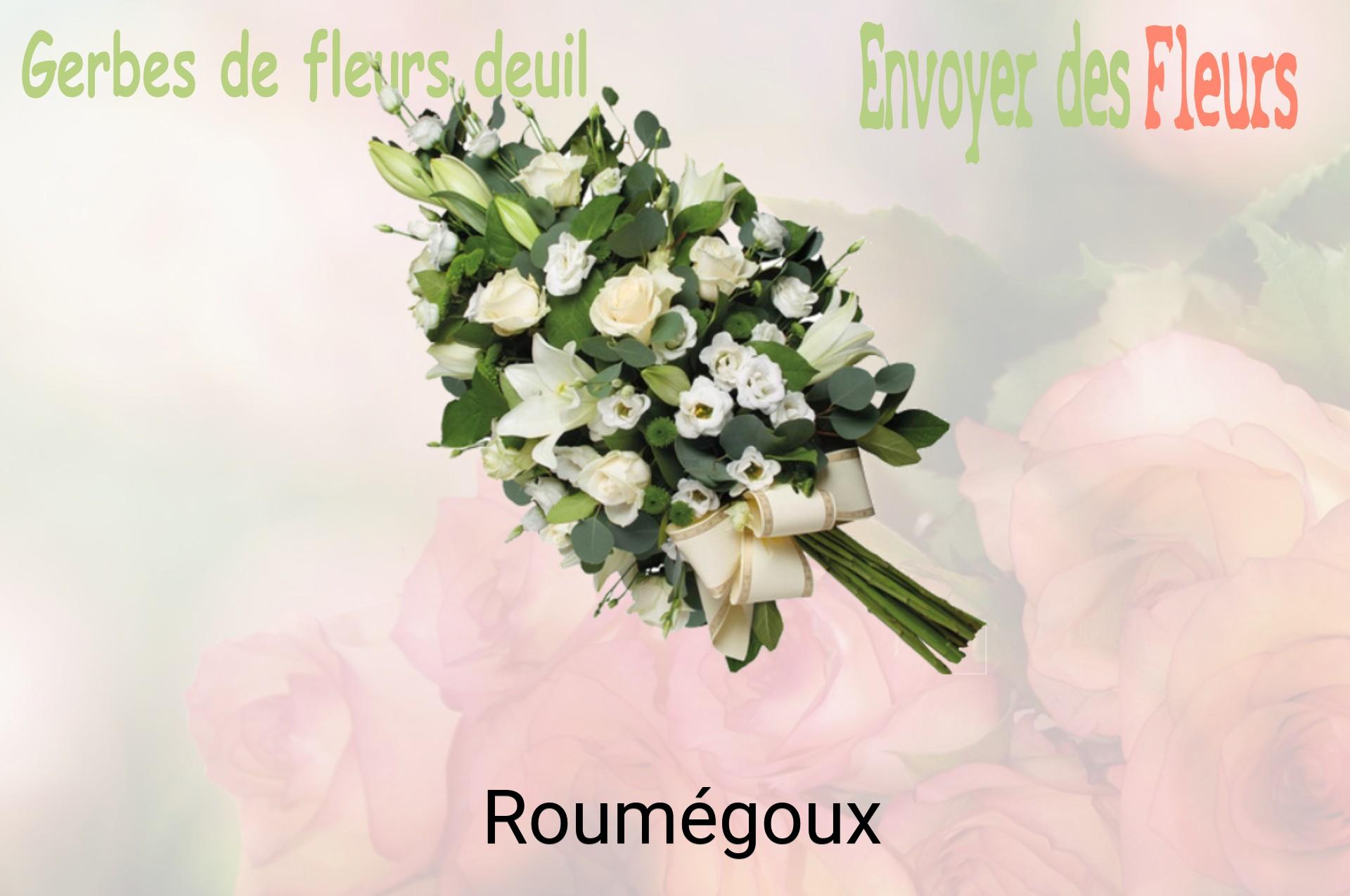 Gerbe de fleurs de deuil livrée à Roumégoux